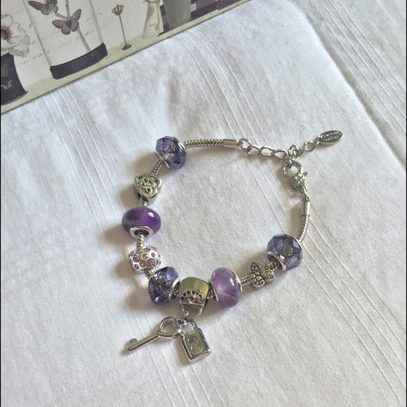 NWT Sterling Silver & Amethyst Charm Bracelet - Picture 4 of 4