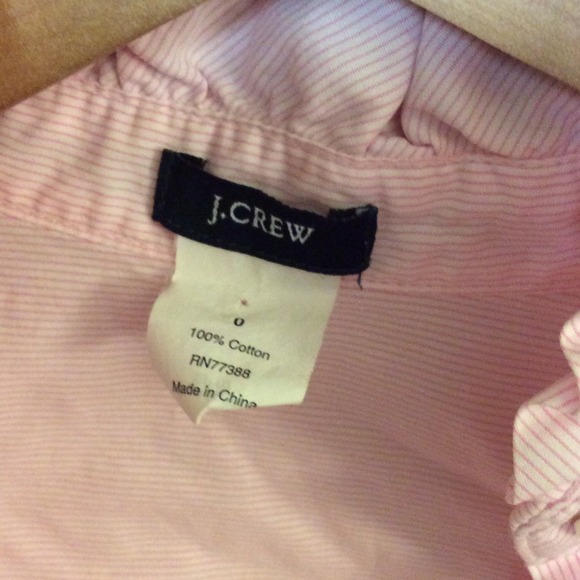 Pink JCrew Button Up With Ruffled Sleeves & Collar - Picture 2 of 4