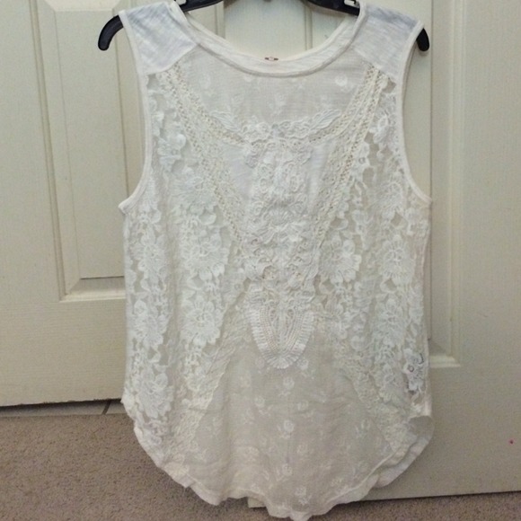 SOLD!- Free People Lace Crocheted Tank