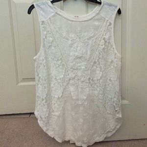 SOLD!- Free People Lace Crocheted Tank