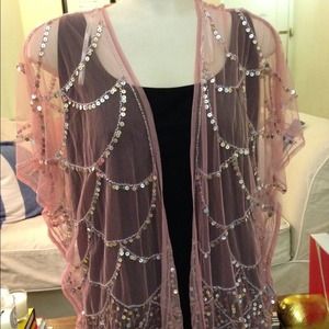 Forever 21 + Pink Chiffon and Sequin Jacket
