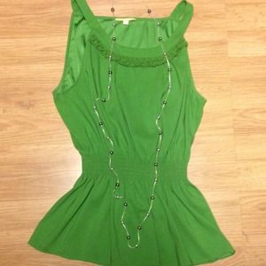 Gianni Bini green silk top