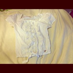 Ruffled white top