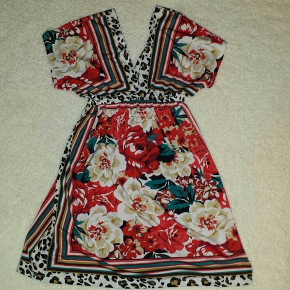SOLD!!!!   Floral Leopard print dress - Picture 1 of 2