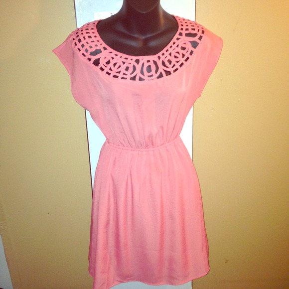 Cutout Neck Pretty In Pink Dress