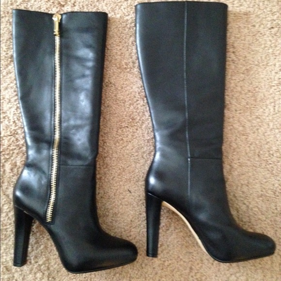 Banana republic vitah black leather knee high boot