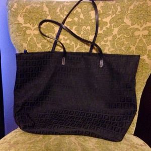 Shipping for Authentic FENDI Black Logo Tote Bag