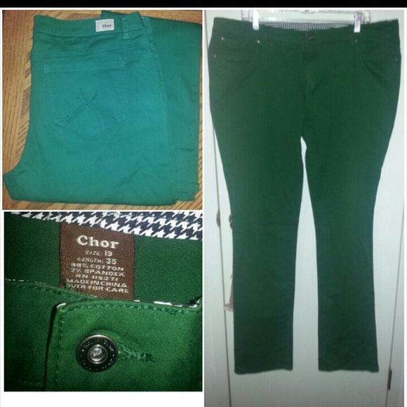 SOLD!!!!Chor Green Slim/Skinny Jeans Long Inseam