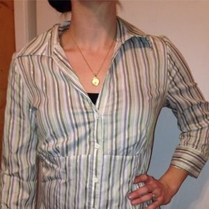 🎀Apt 9 Stretch- Striped Collar Blouse🎀