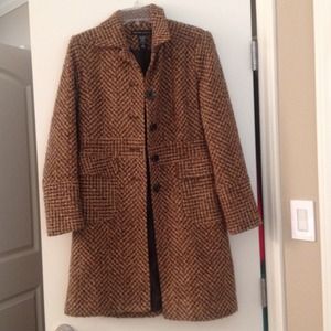 Brown tweed peacoat