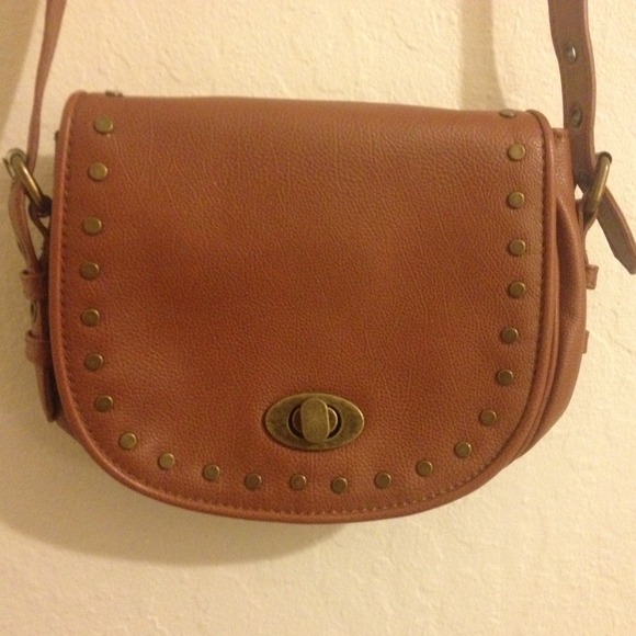 Brown leather satchel