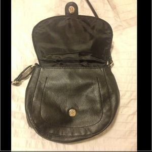 Black leather satchel