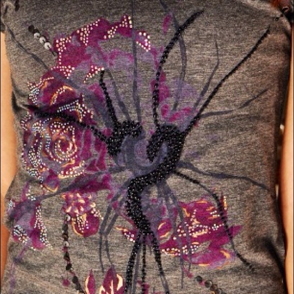 🍒Sold in a bundle🍒Miss Me fitted dark grey top - Picture 4 of 4