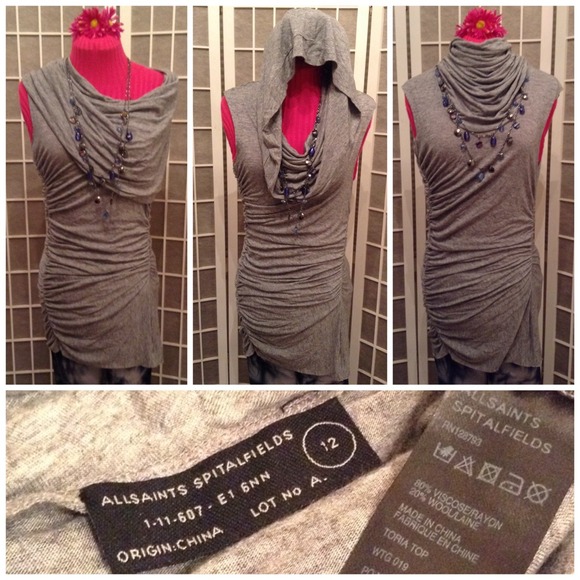 👛<GIFTED>👛NWOT ALL SAINTS Grey Toria Top/Dress