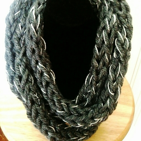 Gray & Silver sparkle infinity scarf