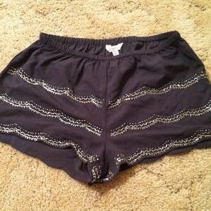 Scalloped, beaded shorts