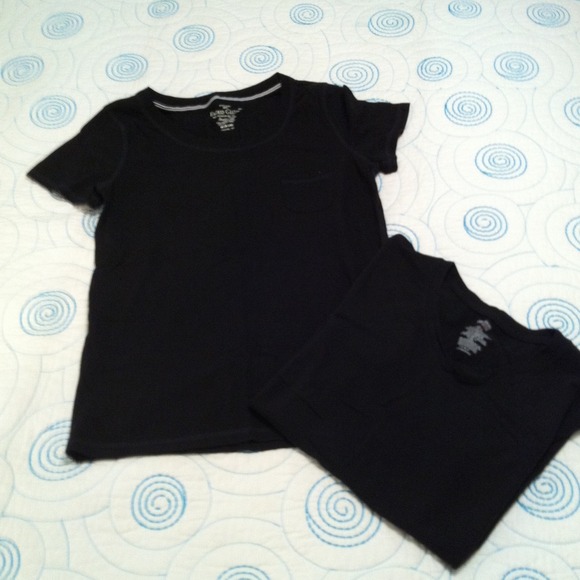2 black cotton tees