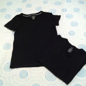 2 black cotton tees