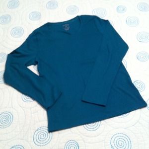 Long sleeve teal green tee