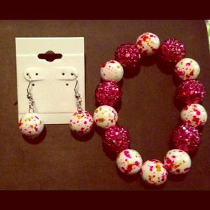 Handmade earring and bracelet set!