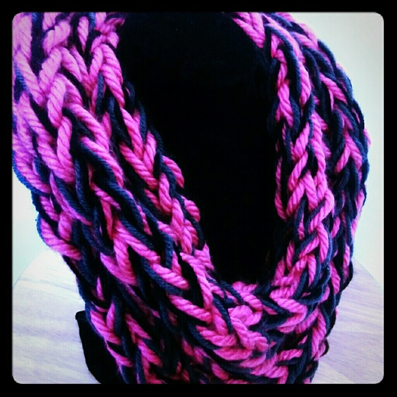 Pink & Black infinity scarf