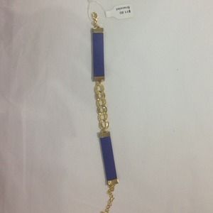 Blue with gold bracelet