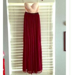Strapless formal maxi
