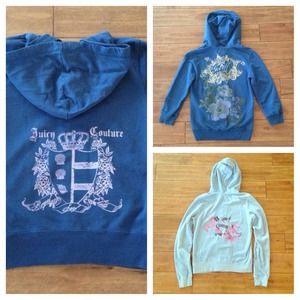Juicy Couture Size Large Blue Hoodie Jackets