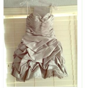 Strapless rhinestone bust dress