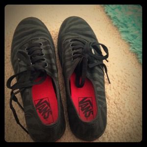 Black and Grey Zebra Vans