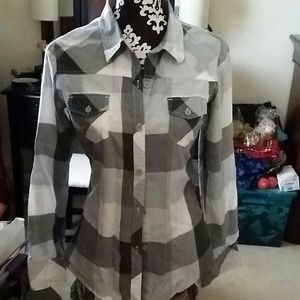 Fox racing plaid button shirt