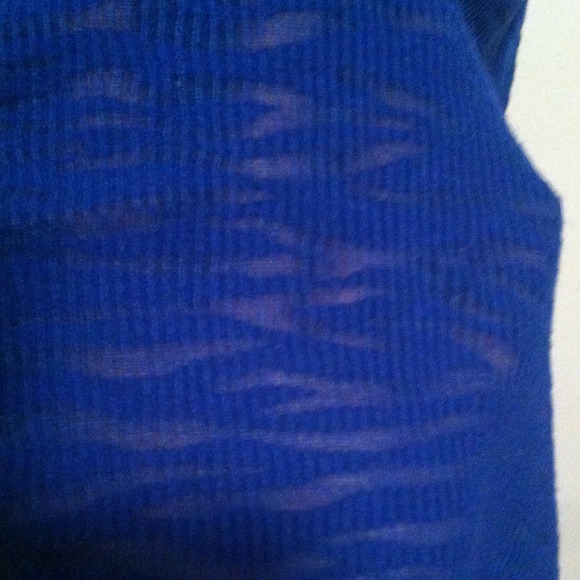 Blue See Through Zebra Print Shirt - Picture 3 of 4