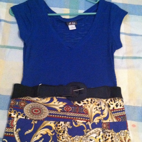 Blue See Through Zebra Print Shirt - Picture 4 of 4