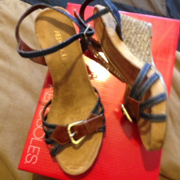 Aerosoles denim sandles