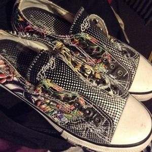 Ed Hardy slip on sneakers