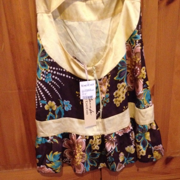 BRAND NEW XS BEBE RUFFLE HEM BAND DRESS - Picture 2 of 4