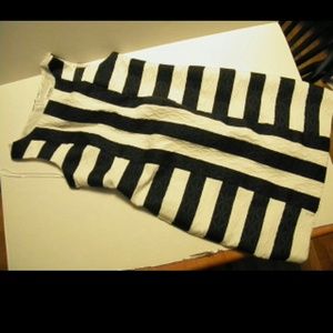 Black and white striped dress