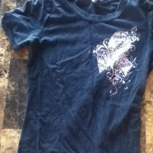 Black tee with ribbon decal