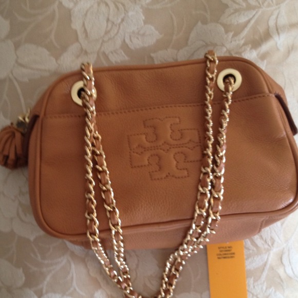 Sold locally- Authentic Tory burch light brown bag