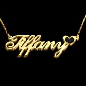 24K Gold Plated Color Name Necklace with Heart