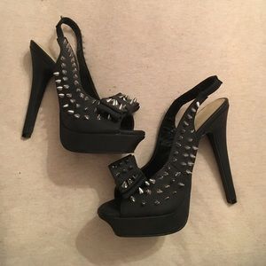 Black Charlotte Russe Sling Back heels sz. 6