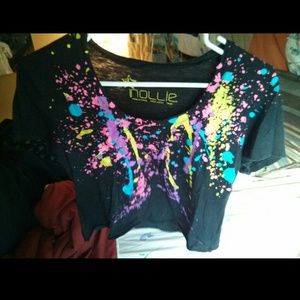 Neon Splatterpaint-like crop top