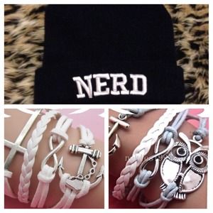 Nerd Beanie & Two Bracelets 💕(Bundled)