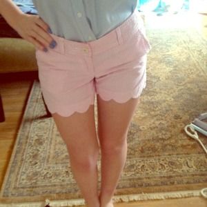 Seersucker pink and white Lilly "buttercup" shorts