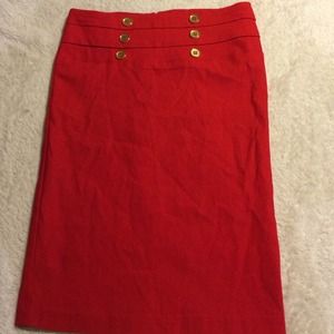 Small Silhouette Red PinUp Style Pencil Skirt NWOT