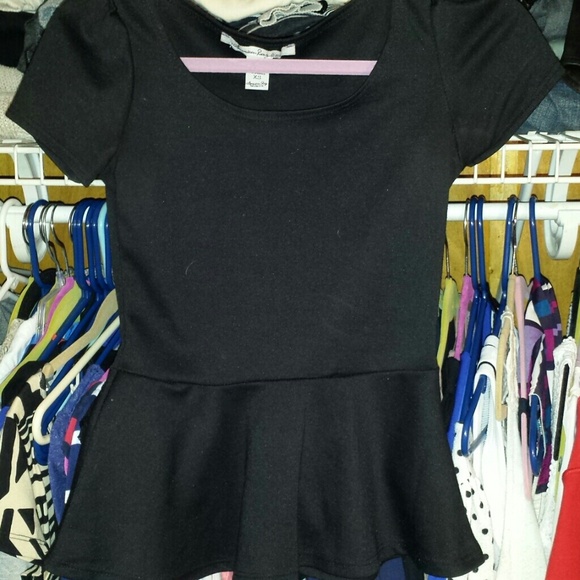 Black peplum top