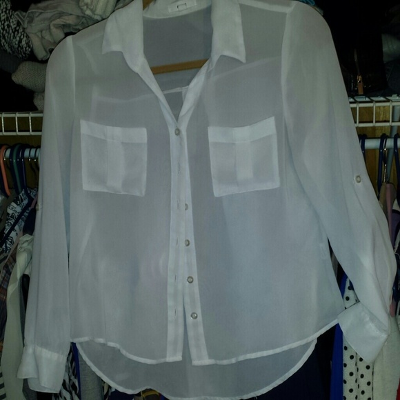 White sheer blousd