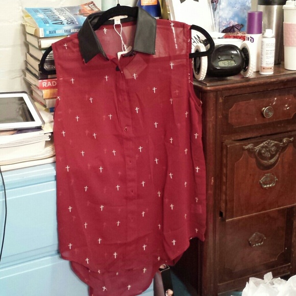 Maroon embroidered blouse
