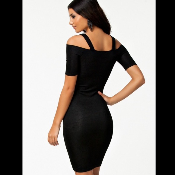 Black European Empire Embroidery Bodycon Dress - Picture 3 of 4