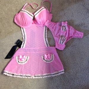 VS Apron Teddy w/ matching panties 36C/L